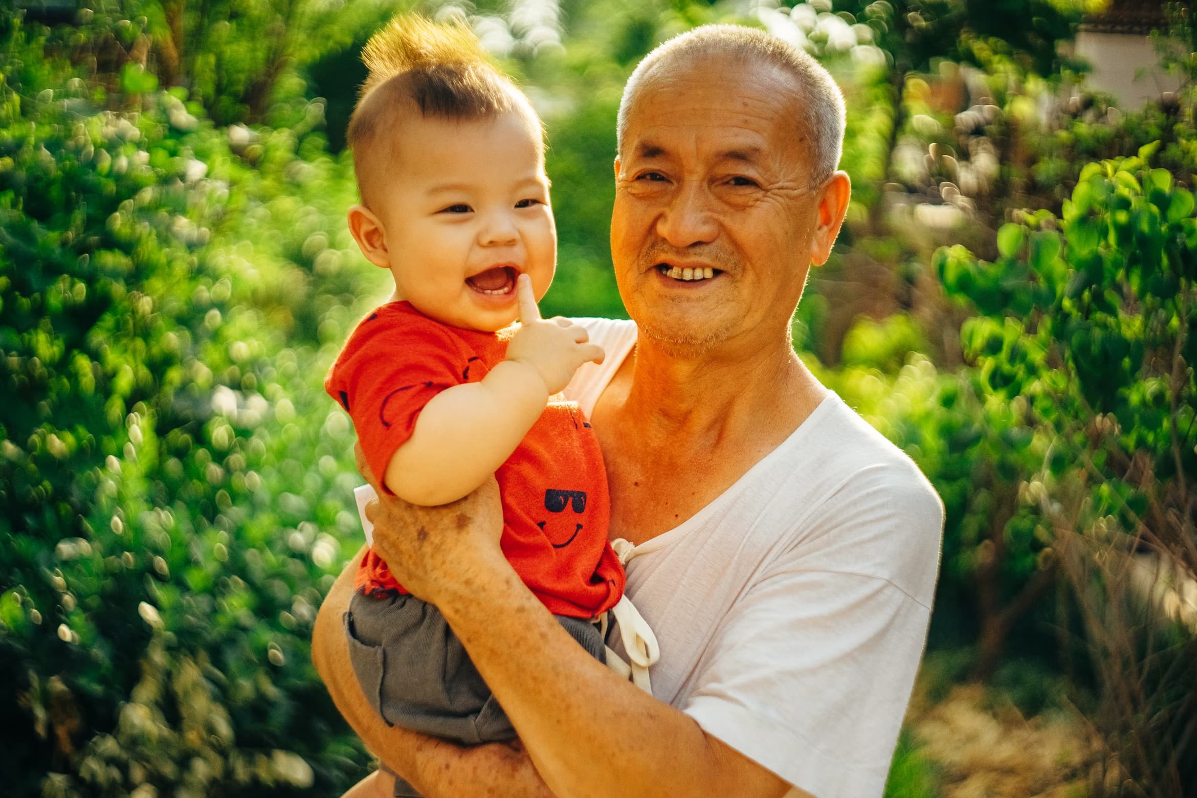 A baby with his grandad
