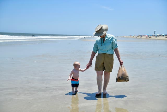 A baby with his grandad